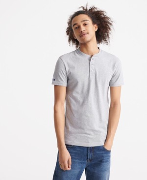 Superdry Heritage Rövidujjú Henley Férfi Pólók Szürke | HZWYI0592